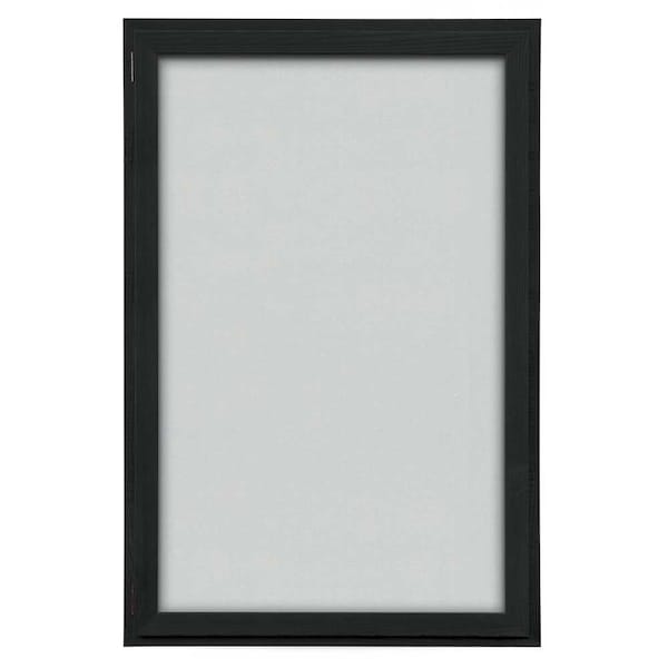 Indoor Enclosed Combo Board, 72"x36", Satin Frame/Grey & Cloud